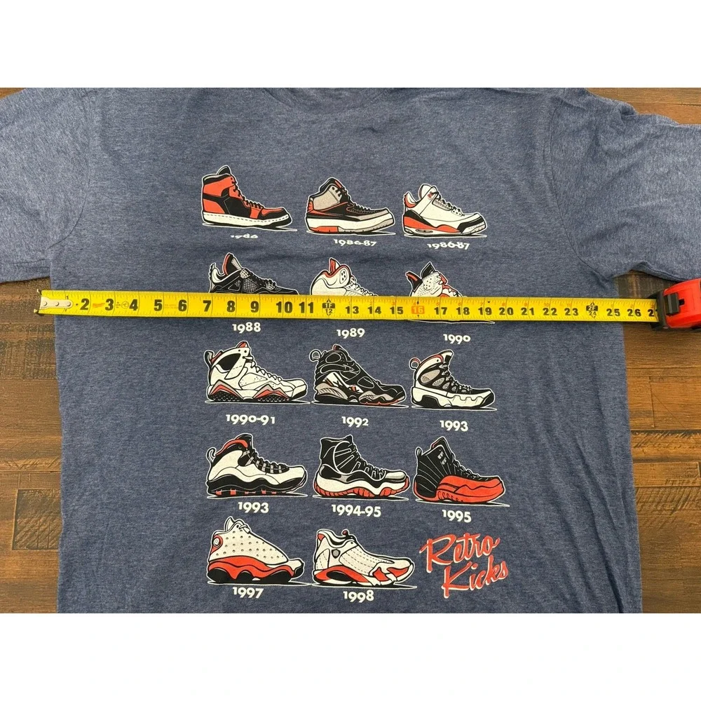 Authentic Classics Rare Retro Kicks Air Jordan History 2XL Shirt XXL Blue NWOT